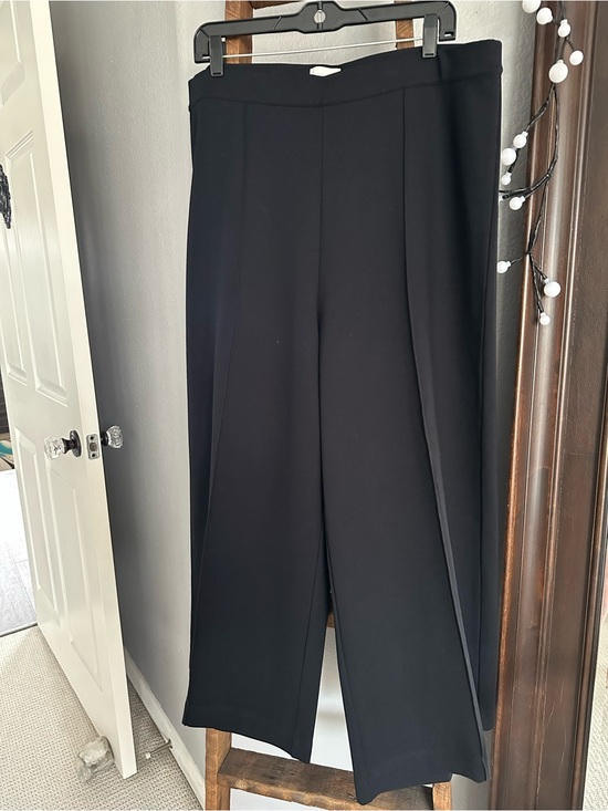 Caslon Pants - Caslon (Nordstrom) Black Wide-Leg Pants with Front Seams, size XL